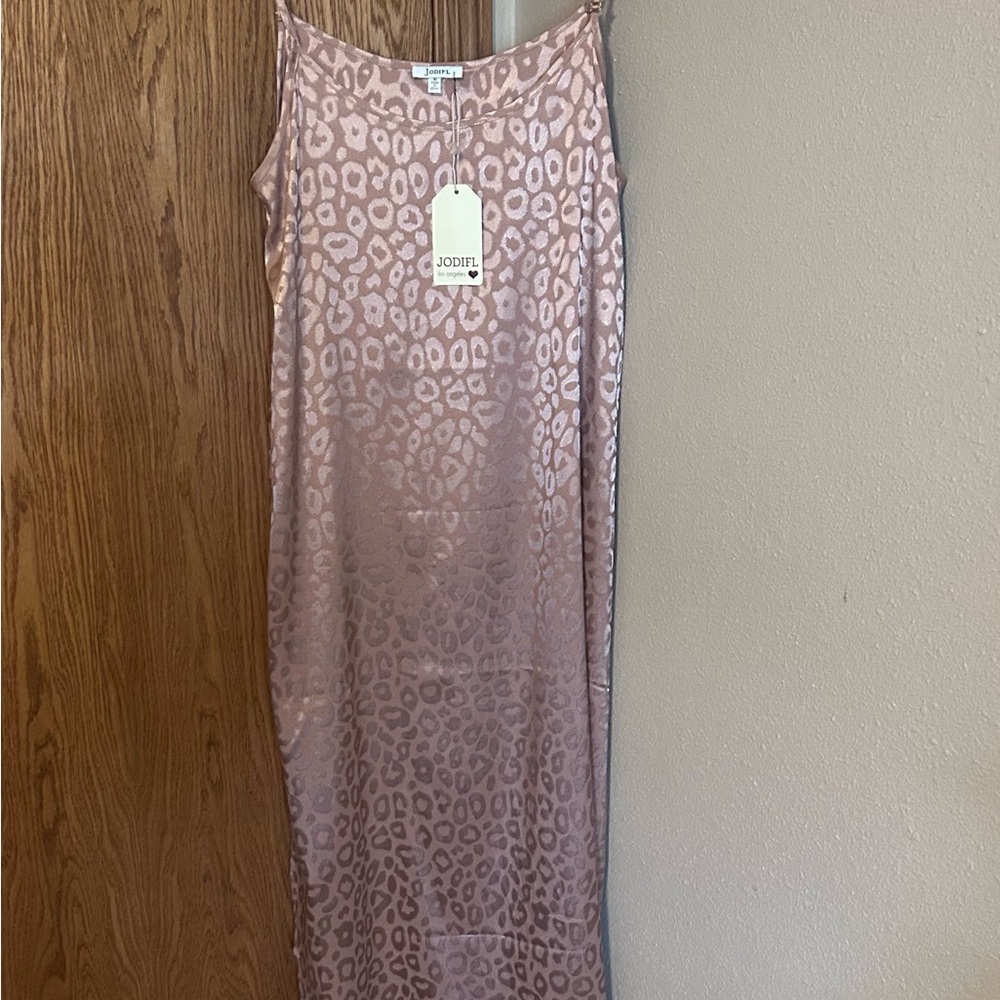 JODIFL Blush Leopard Maxi Dress